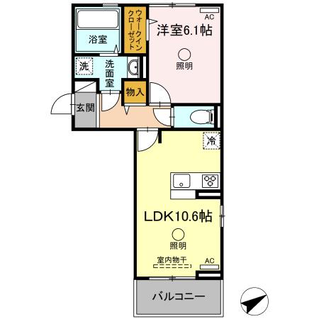 【熊本市南区城南町宮地のアパートの間取り】