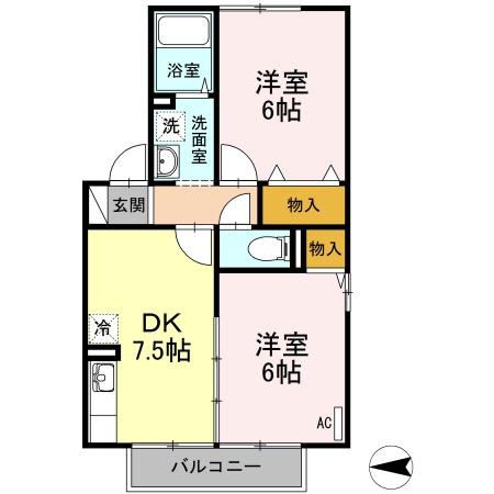 サウスフラッツ２の間取り