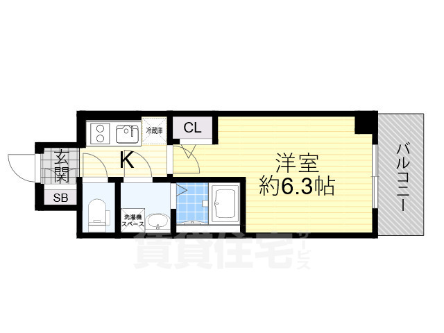 大阪市住吉区南住吉のマンションの間取り