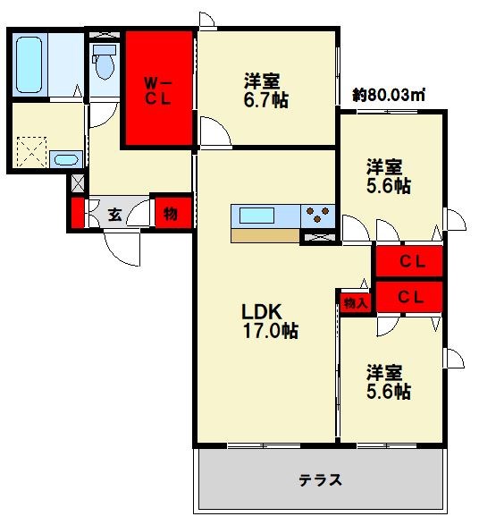 ル・シャンテ天神山の間取り