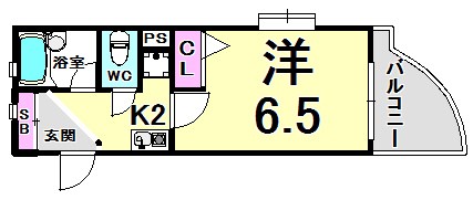 神戸市中央区磯辺通のマンションの間取り