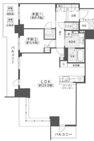 シエリアタワー大阪堀江の間取り