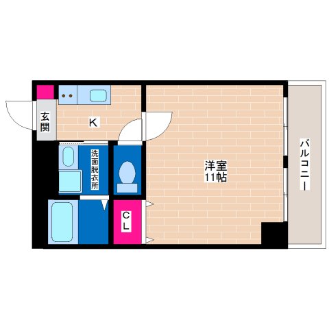 大阪市平野区瓜破のマンションの間取り