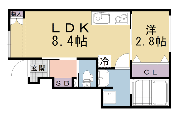 京都市伏見区深草平田町のアパートの間取り