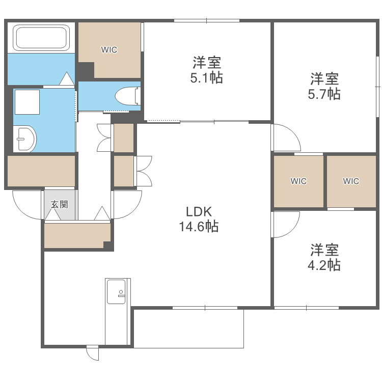 仮）クラージュ北広島の間取り