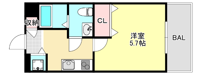 神戸市灘区鹿ノ下通のマンションの間取り