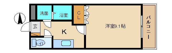 姫路市飾磨区恵美酒のアパートの間取り