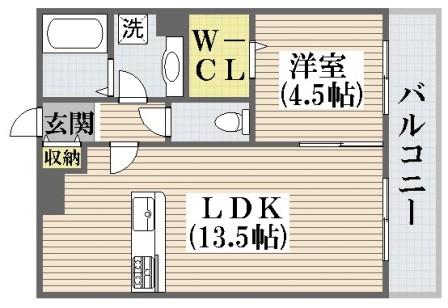 大阪市平野区平野宮町のマンションの間取り