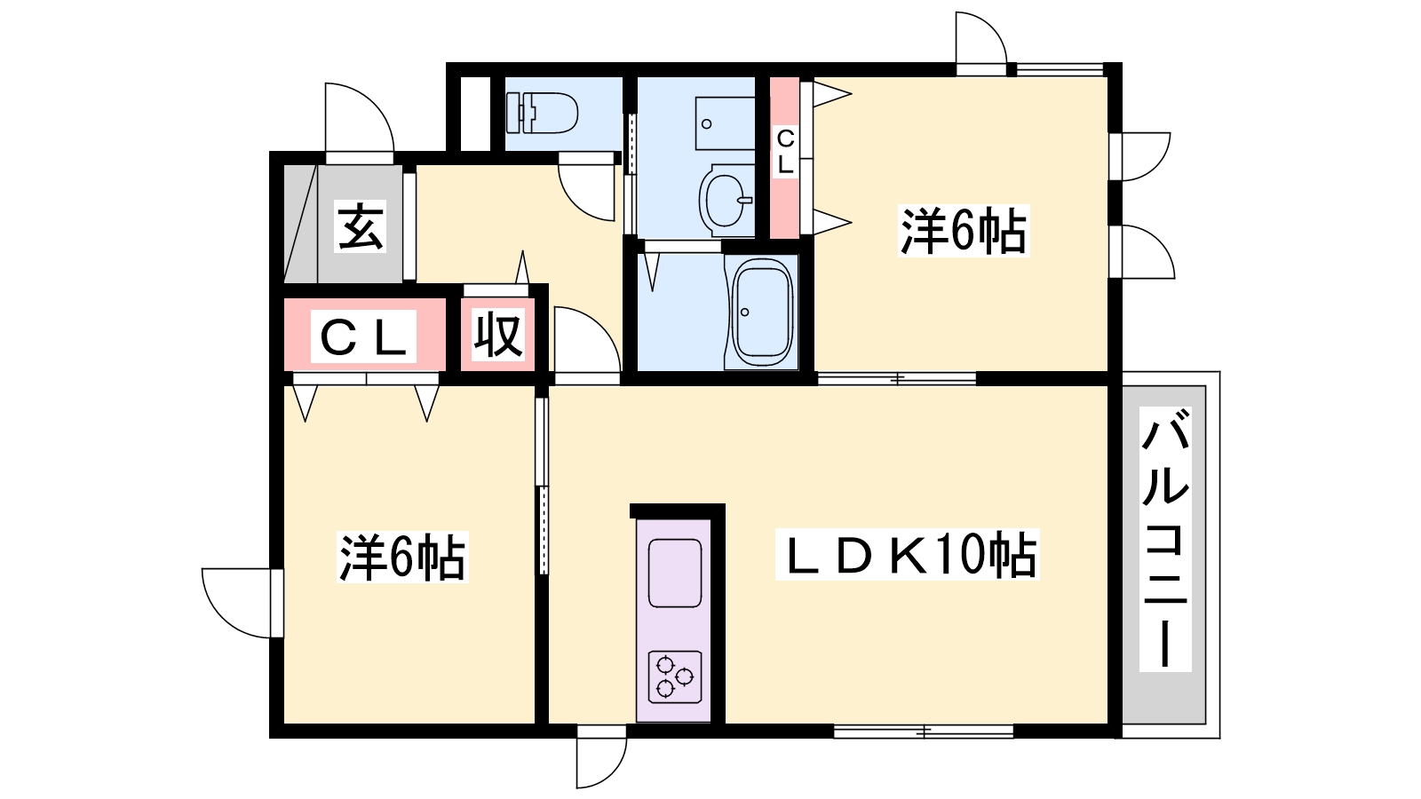 姫路市広畑区高浜町のマンションの間取り