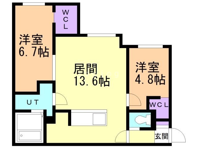 札幌市厚別区厚別東三条のマンションの間取り