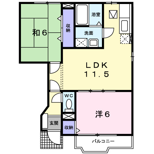 足柄上郡開成町中之名のアパートの間取り