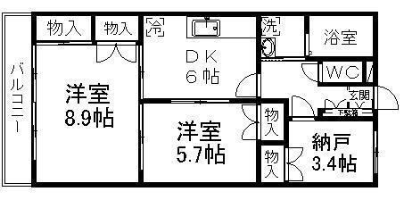 荒巻中央ハイツＡ棟の間取り