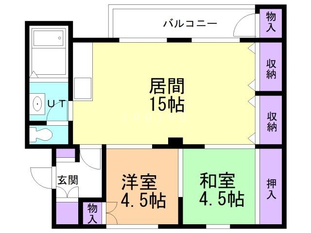 札幌市西区西野二条のマンションの間取り