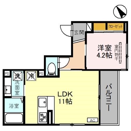 明石市藤江のアパートの間取り