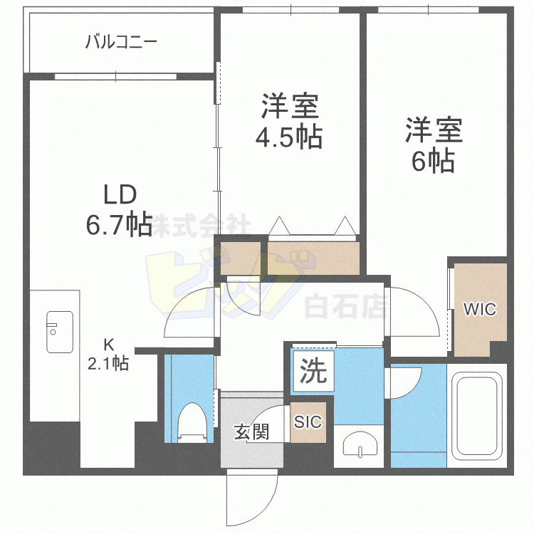 ＬｉｖｅＣａｓａ白石の間取り