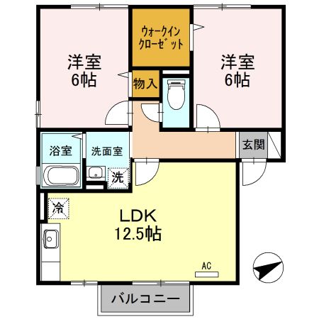 綾部市青野町のアパートの間取り