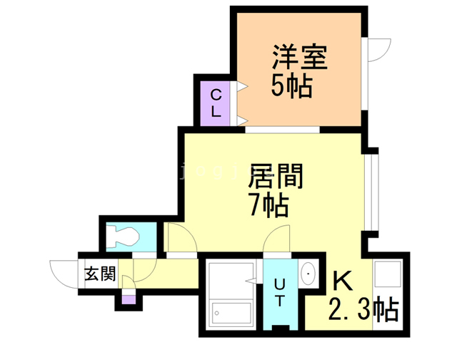 札幌市白石区北郷一条のアパートの間取り