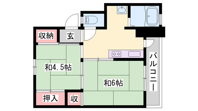 ビレッジハウス北条第二の間取り