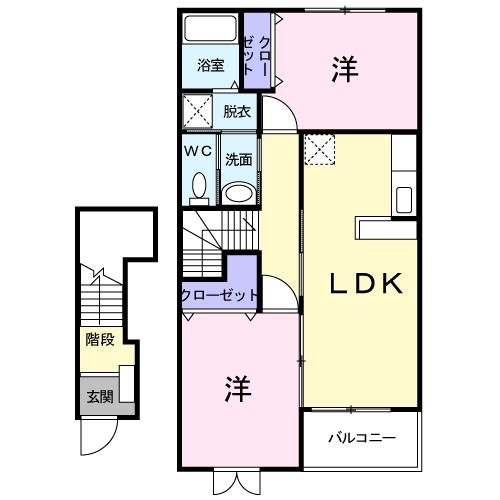 【ソレアードホソヤＤの間取り】