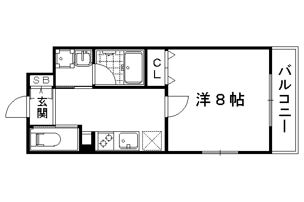 京都市右京区花園春日町のマンションの間取り