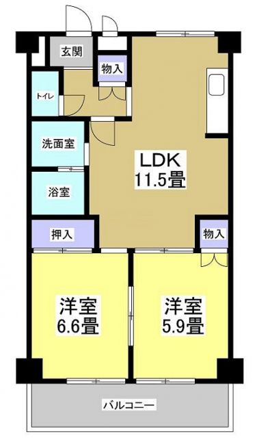 湖西市鷲津のマンションの間取り