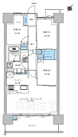 ライオンズ茨木総持寺ステーショングランの間取り