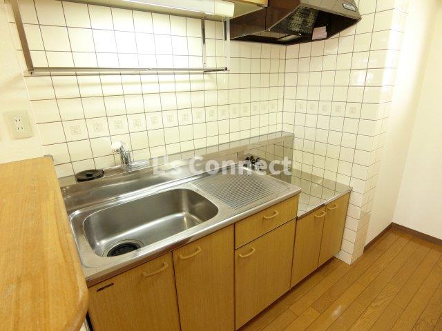 キッチン　２口ガスコンロ設置可能なキッチン。