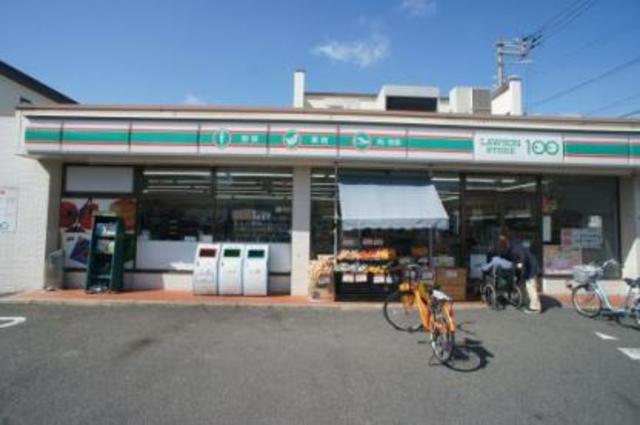 コンビニ　ローソンストア100東住吉湯里店（コンビニ）まで420m
