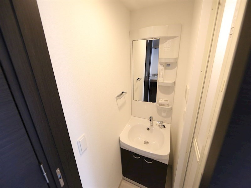 洗面設備　脱衣所　独立洗面台（シャンプードレッサー付）収納スペース有