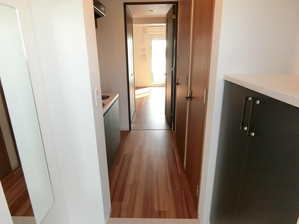 玄関　姿鏡、シューズボックス有ります♪