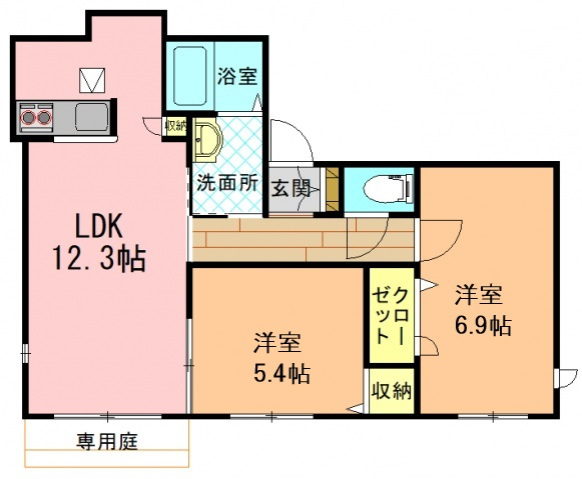 ＪＲ関西本線 王寺駅 バス乗車時間：11分 最寄りバス停で下車 徒歩1分 2階建 築16年の間取り写真
