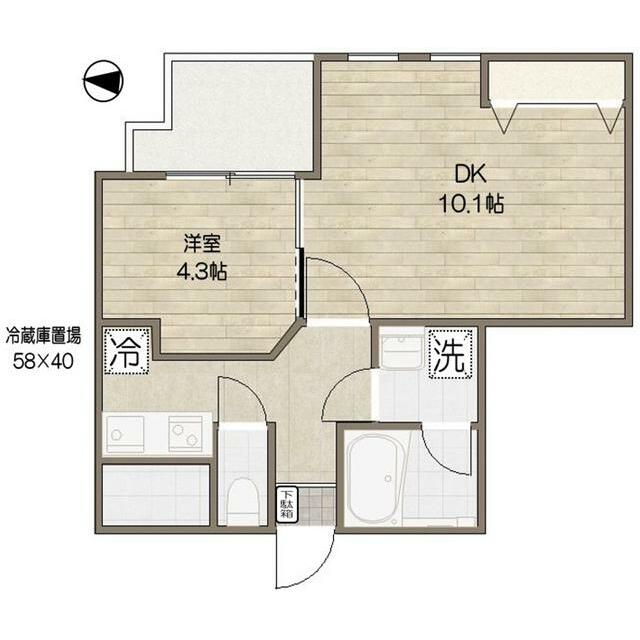 ムジーク北参道 部屋番号:302の間取り写真