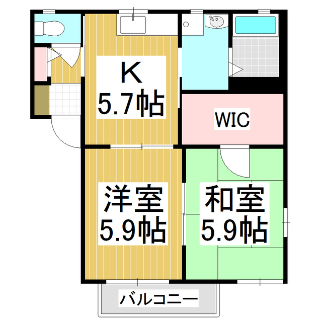 ディアス竹渕 A棟の間取り写真