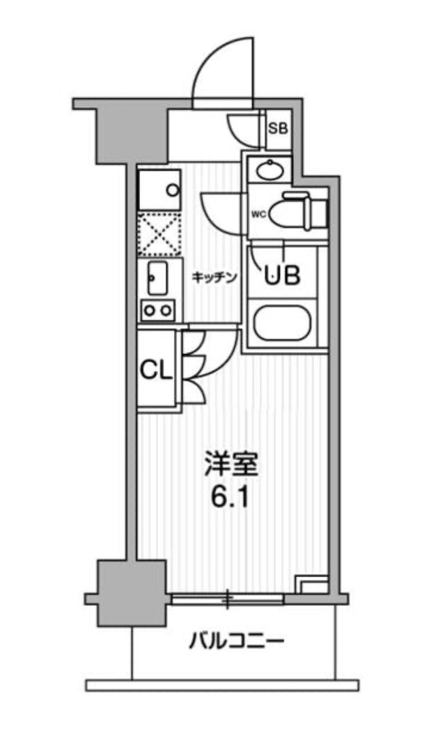 京急本線 新馬場駅 徒歩4分 13階建 築9年の間取り写真