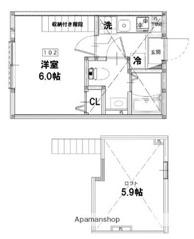 小田急線 読売ランド前駅 徒歩8分 2階建 築4年の間取り写真