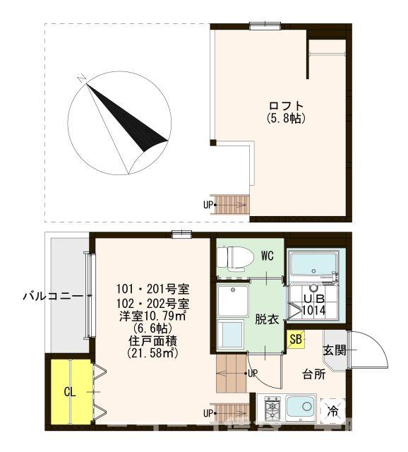 地下鉄今里筋線 瑞光四丁目駅 徒歩6分 2階建 築7年の間取り写真