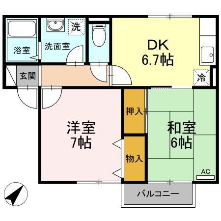 エヴァーグリーンコート ABCDの間取り写真