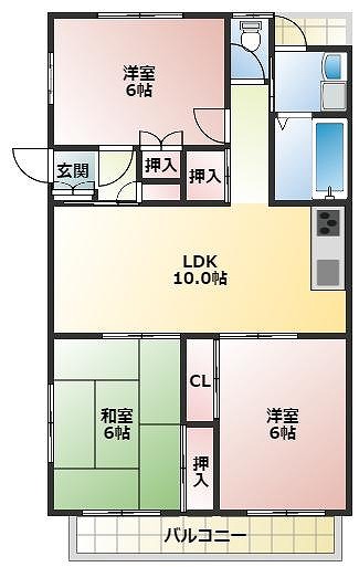 ＪＲ土讃線 入明駅 徒歩21分 3階建 築28年の間取り写真