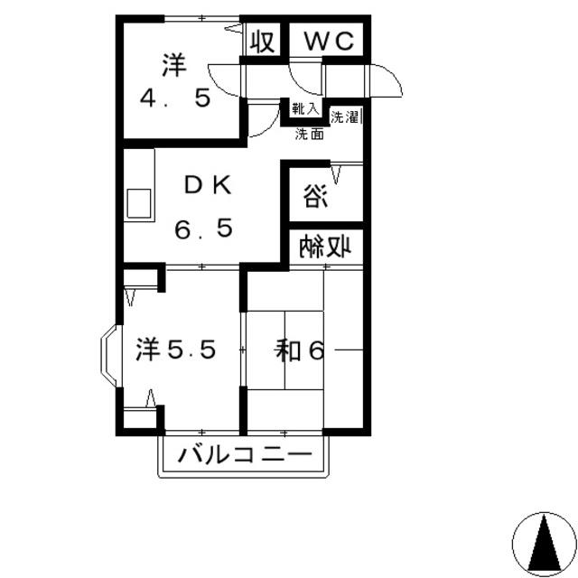 ＪＲ山陽本線 金光駅 徒歩10分 2階建 築35年の間取り写真