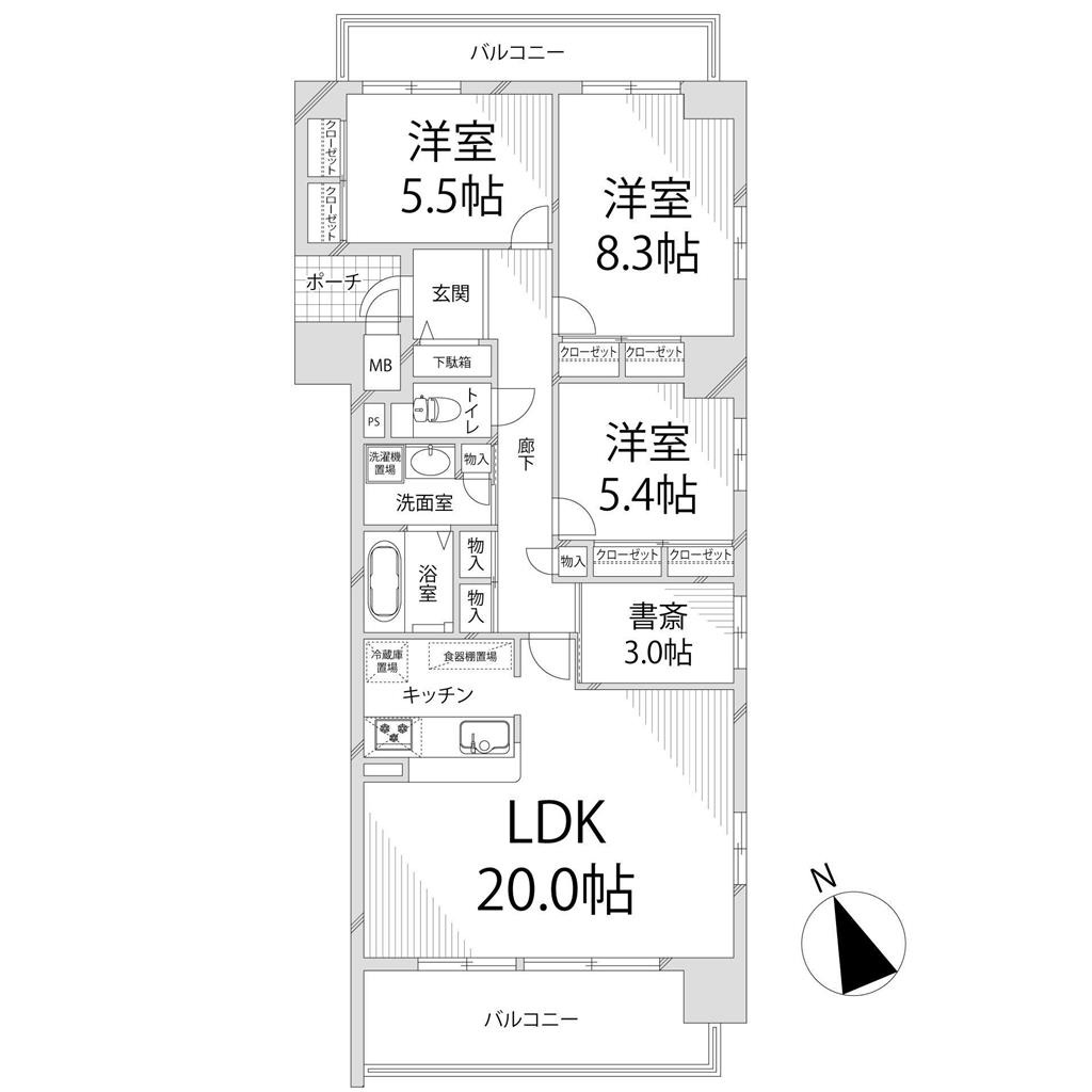 キャッスルコート飾磨の間取り