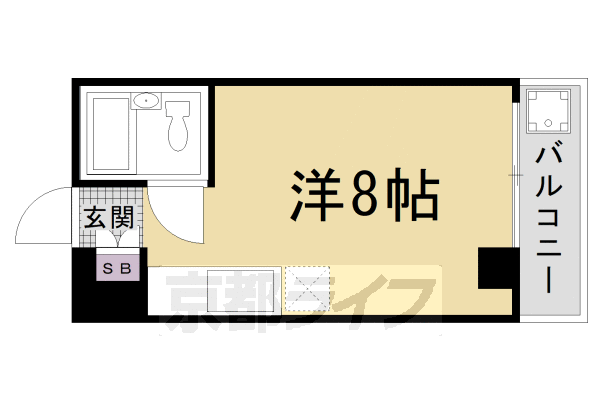 京都市右京区西院三蔵町のマンションの間取り