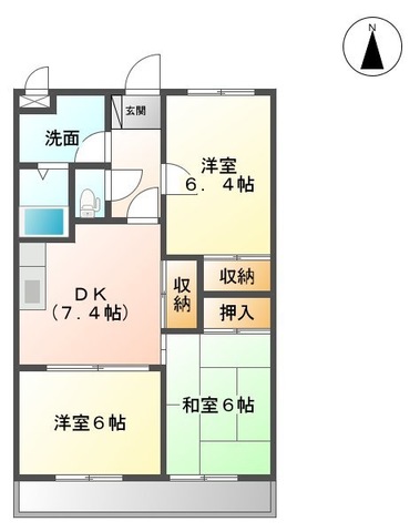 プレジデント岩沼弐番館の間取り