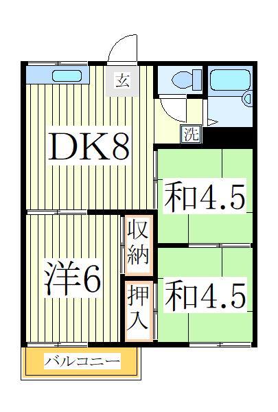 柏市西原のアパートの間取り