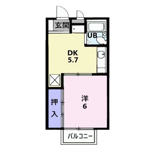 春日井市東野新町のアパートの間取り