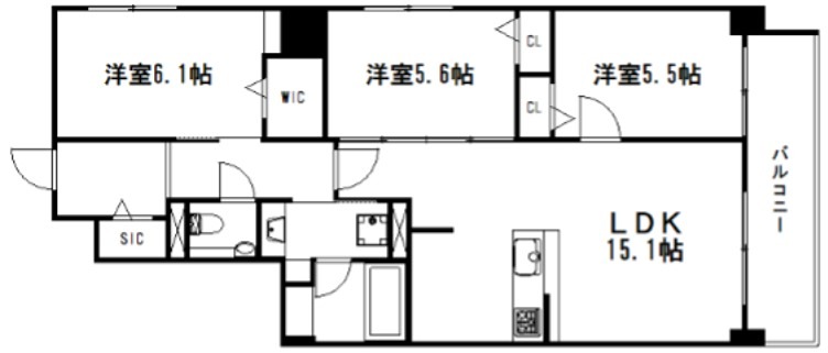 京都市東山区五軒町のマンションの間取り