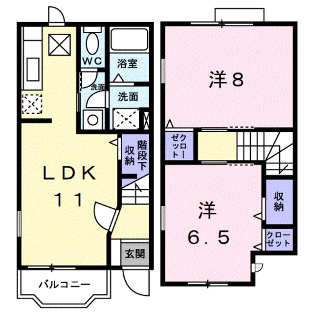 海南市下津町丁のアパートの間取り