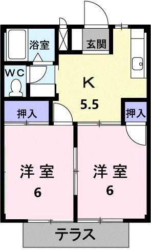 鈴鹿市東玉垣町のアパートの間取り