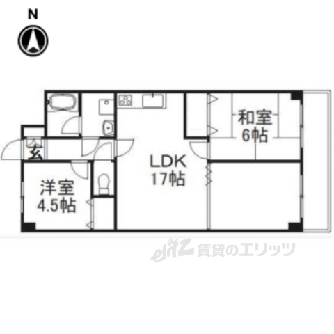 宇治市小倉町のマンションの間取り