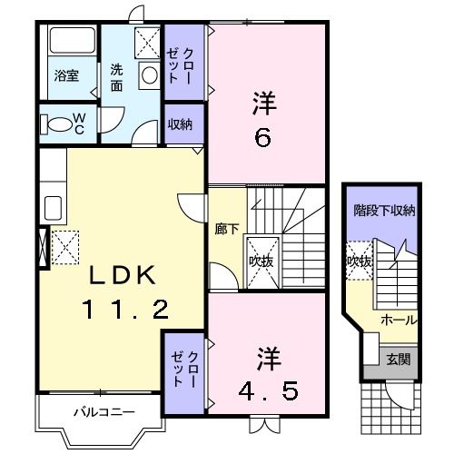 八戸市根城のアパートの間取り