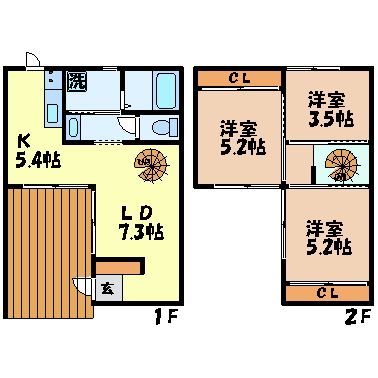 ecruII（時津町元村郷）の間取り